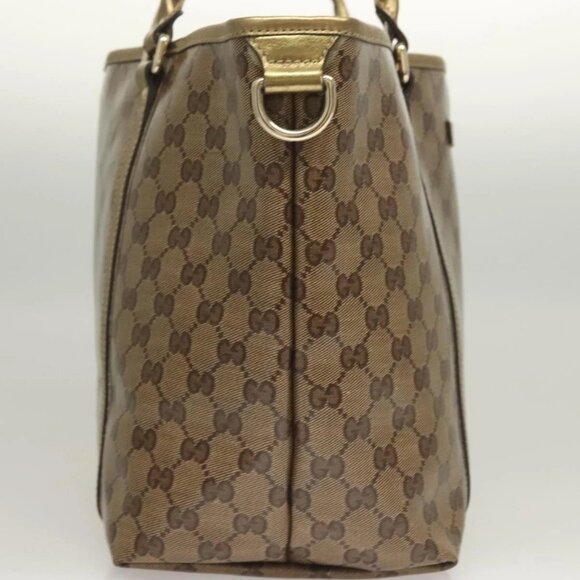 GUCCI GG Crystal Tote Bag Coated Canvas Beige Gold - Picture 4 of 15